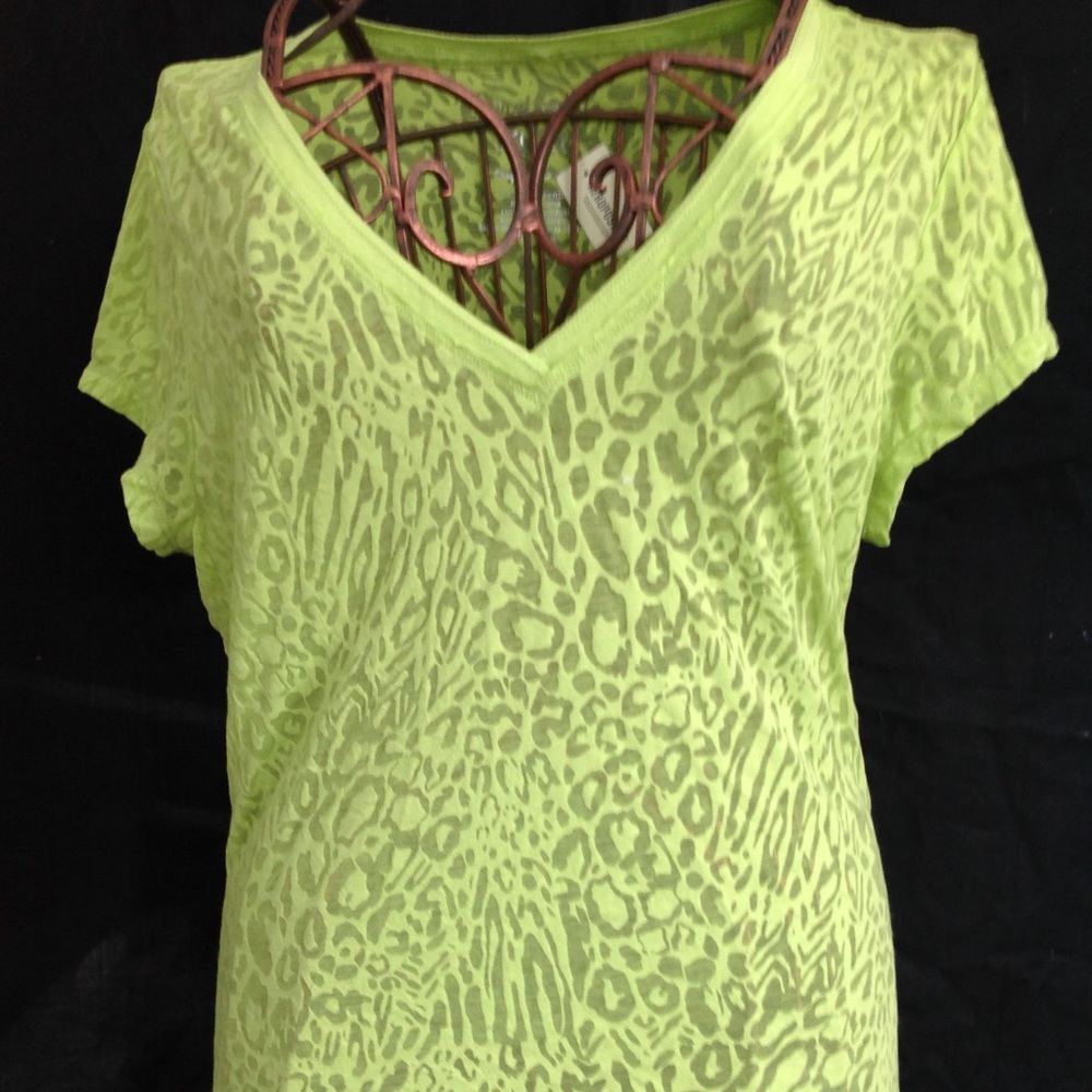 AEROPOSTALE Neon Green Burnout T Tee XL